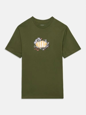 T-shirt z nadrukiem Vans zielony