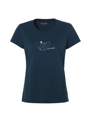 T-shirt z nadrukiem Vaude granatowy