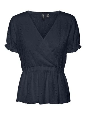 T-shirt z nadrukiem Vero Moda granatowy