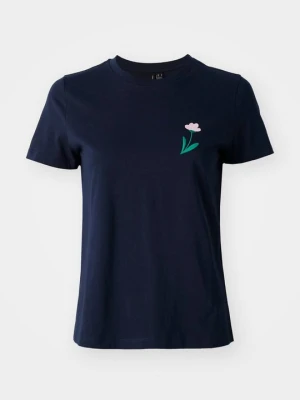T-shirt z nadrukiem Vero Moda granatowy