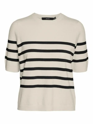T-shirt z nadrukiem Vero Moda mleczny