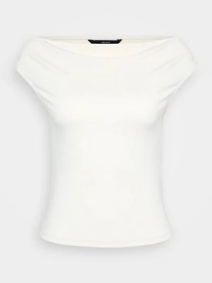 T-shirt z nadrukiem Vero Moda beżowy