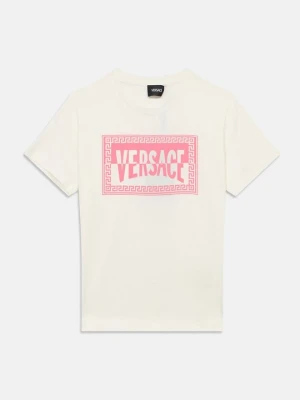T-shirt z nadrukiem Versace biały