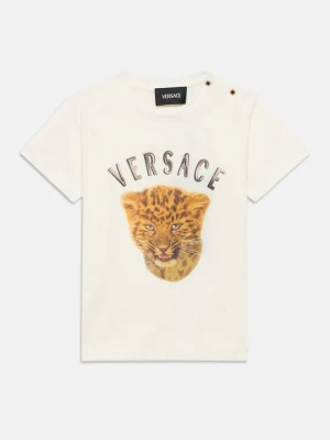 T-shirt z nadrukiem Versace biały