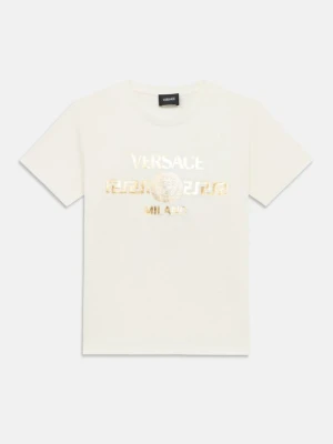 T-shirt z nadrukiem Versace biały