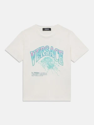 T-shirt z nadrukiem Versace biały