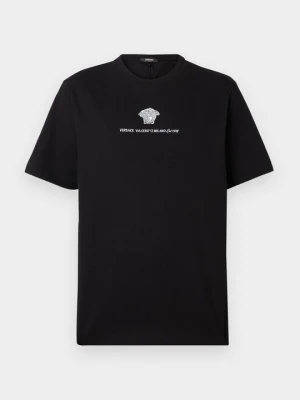T-shirt z nadrukiem Versace czarny