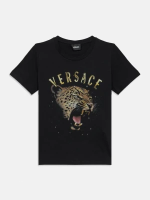 T-shirt z nadrukiem Versace czarny