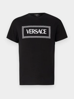 T-shirt z nadrukiem Versace czarny