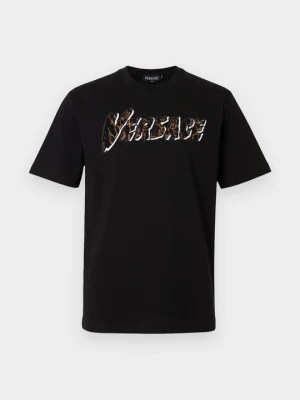 T-shirt z nadrukiem Versace czarny