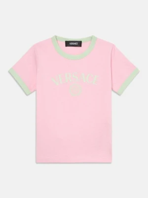 T-shirt z nadrukiem Versace jasnoróżowy