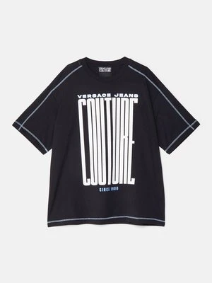 T-shirt z nadrukiem Versace Jeans Couture czarny
