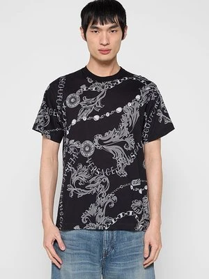 T-shirt z nadrukiem Versace Jeans Couture czarny
