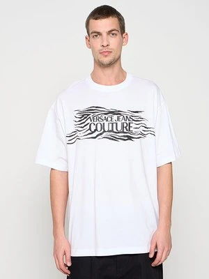 T-shirt z nadrukiem Versace Jeans Couture mleczny