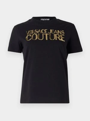 T-shirt z nadrukiem Versace Jeans Couture czarny