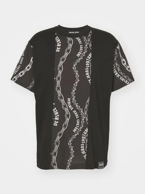 T-shirt z nadrukiem Versace Jeans Couture czarny