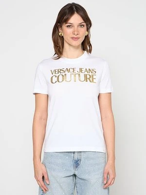 T-shirt z nadrukiem Versace Jeans Couture biały
