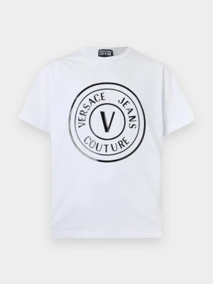 T-shirt z nadrukiem Versace Jeans Couture biały