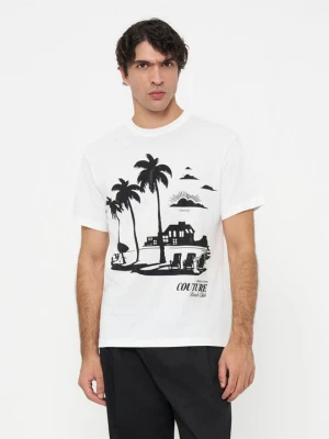 T-shirt z nadrukiem Versace Jeans Couture biały