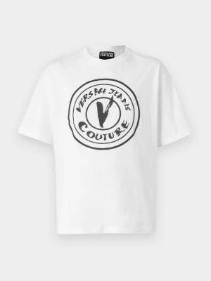 T-shirt z nadrukiem Versace Jeans Couture biały