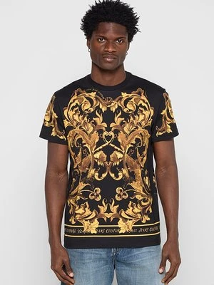 T-shirt z nadrukiem Versace Jeans Couture czarny