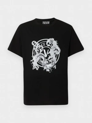 T-shirt z nadrukiem Versace Jeans Couture czarny