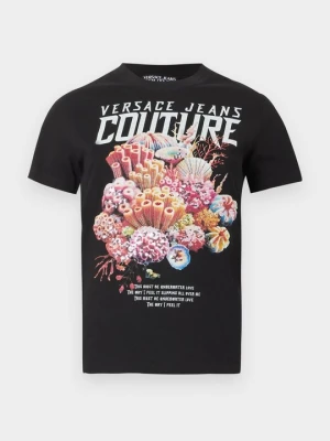 T-shirt z nadrukiem Versace Jeans Couture czarny