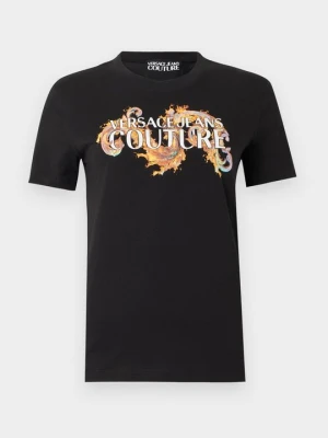 T-shirt z nadrukiem Versace Jeans Couture czarny