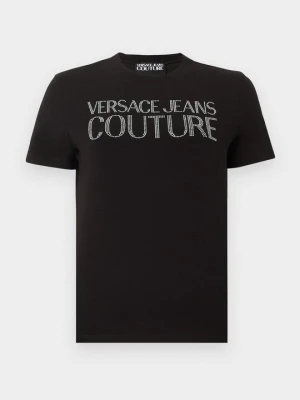 T-shirt z nadrukiem Versace Jeans Couture czarny