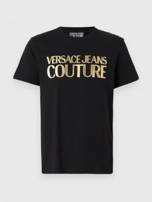 T-shirt z nadrukiem Versace Jeans Couture czarny