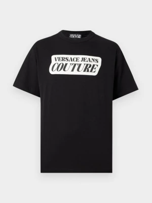 T-shirt z nadrukiem Versace Jeans Couture czarny