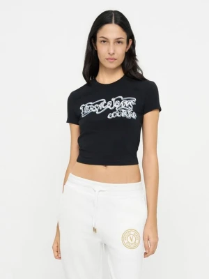 T-shirt z nadrukiem Versace Jeans Couture czarny