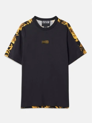 T-shirt z nadrukiem Versace Jeans Couture czarny melanż