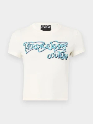 T-shirt z nadrukiem Versace Jeans Couture jasnożółty