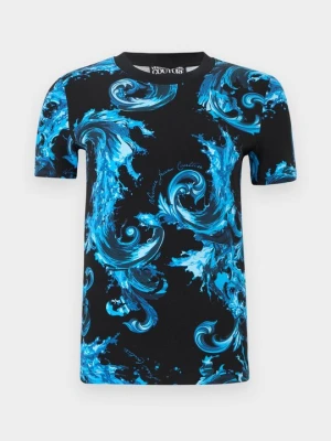 T-shirt z nadrukiem Versace Jeans Couture niebieski