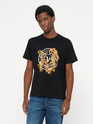 T-shirt z nadrukiem Versace Jeans Couture w kolorze złota