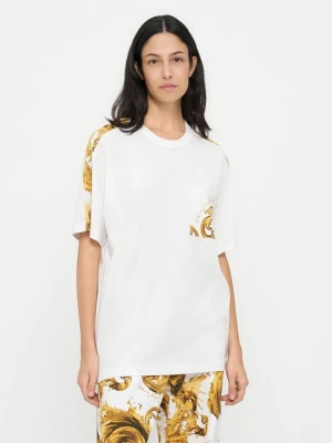 T-shirt z nadrukiem Versace Jeans Couture w kolorze złota