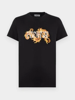 T-shirt z nadrukiem Versace Jeans Couture w kolorze złota