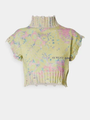 T-shirt z nadrukiem Versace Jeans Couture żółty
