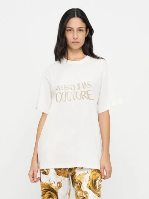 T-shirt z nadrukiem Versace Jeans Couture żółty