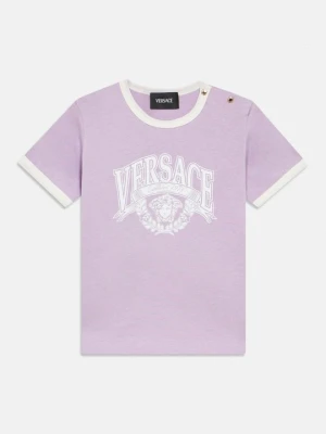 T-shirt z nadrukiem Versace liliowy