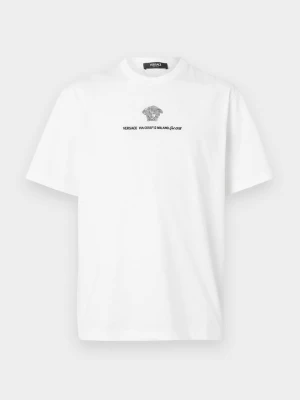 T-shirt z nadrukiem Versace mleczny