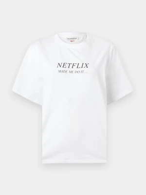 T-shirt z nadrukiem Victoria Beckham mleczny