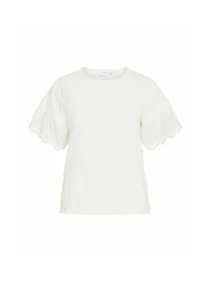 T-shirt z nadrukiem Vila biały