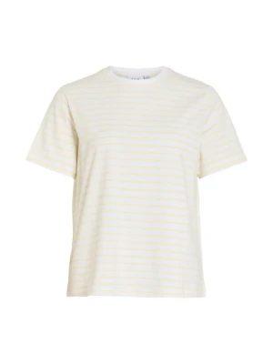 T-shirt z nadrukiem Vila jasnożółty
