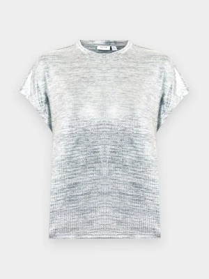 T-shirt z nadrukiem Vila srebrny