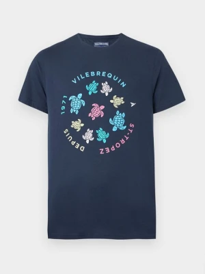 T-shirt z nadrukiem Vilebrequin niebieski