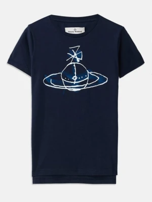 T-shirt z nadrukiem Vivienne Westwood granatowy