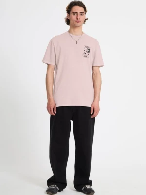 T-shirt z nadrukiem Volcom ciemnobrązowy
