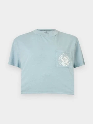 T-shirt z nadrukiem Volcom jasnoniebieski